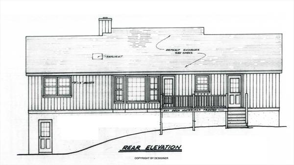 Rear Elevation image of GIBSON House Plan
